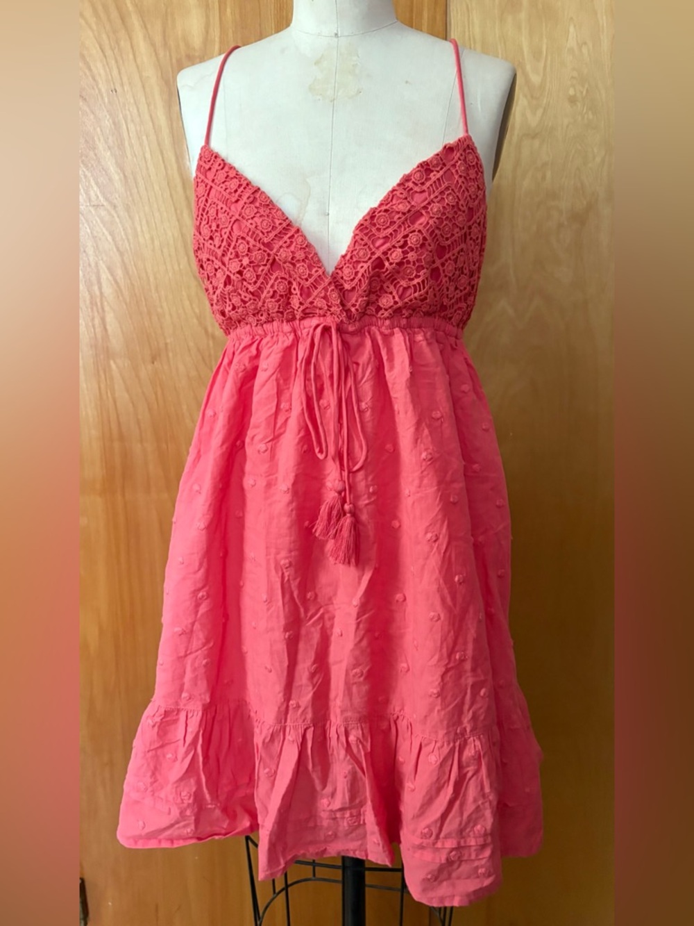 Forever 21 cotton dress with tassles size L
